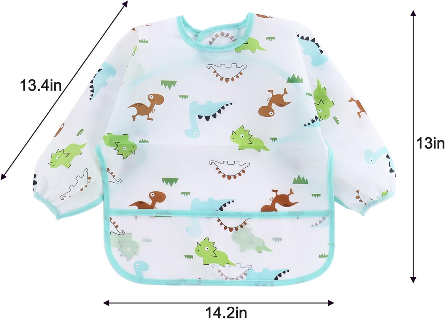 PandaEar 5 Pack Long Sleeve Bibs| Waterproof Full Bib with Sleeves for Babies Infant Toddler 6-24 Months| Mess Proof Baby Smock for Eating| Baby Apron for Feeding - Image 2